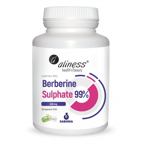 Aliness - Berberine Sulphate 99% 400 mg x 60 vege caps - suplement diety.