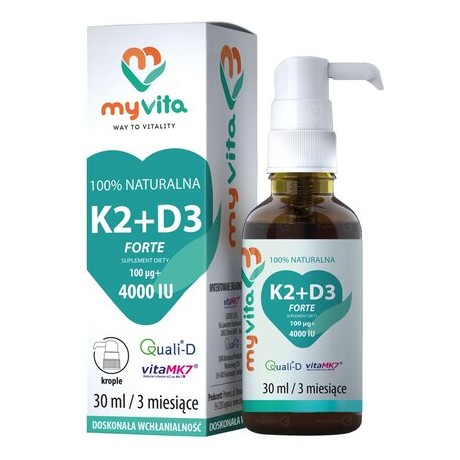 MyVita - Witamina K2 +D3 FORTE krople 30ml - suplement diety.