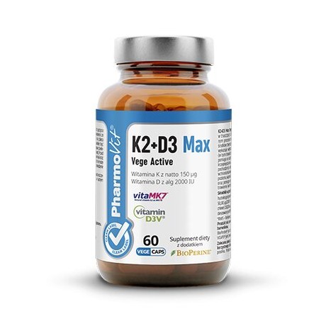 Pharmovit - K2+D3 Max Vege Active 60 vcaps® - suplement diety.
