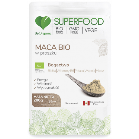 BeOrganic - Maca BIO w proszku 200g - suplement diety